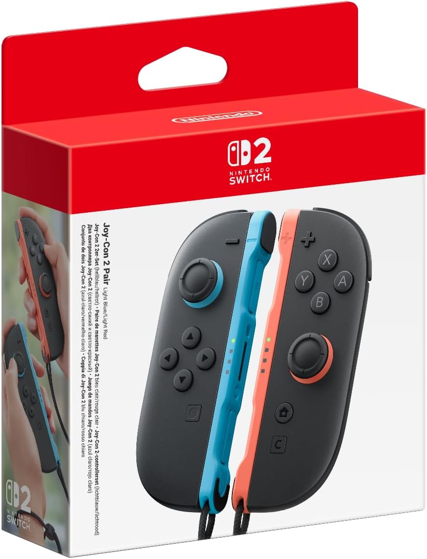 Paire de manettes Joy-Con 2 gauche bleu clair & droite rouge clair Switch 2